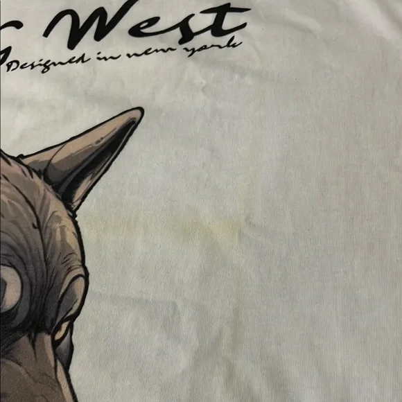 G WEST OVERSIZED WOLF TEE
 ( yellow marks of being folded ) - Picture 5 of 6